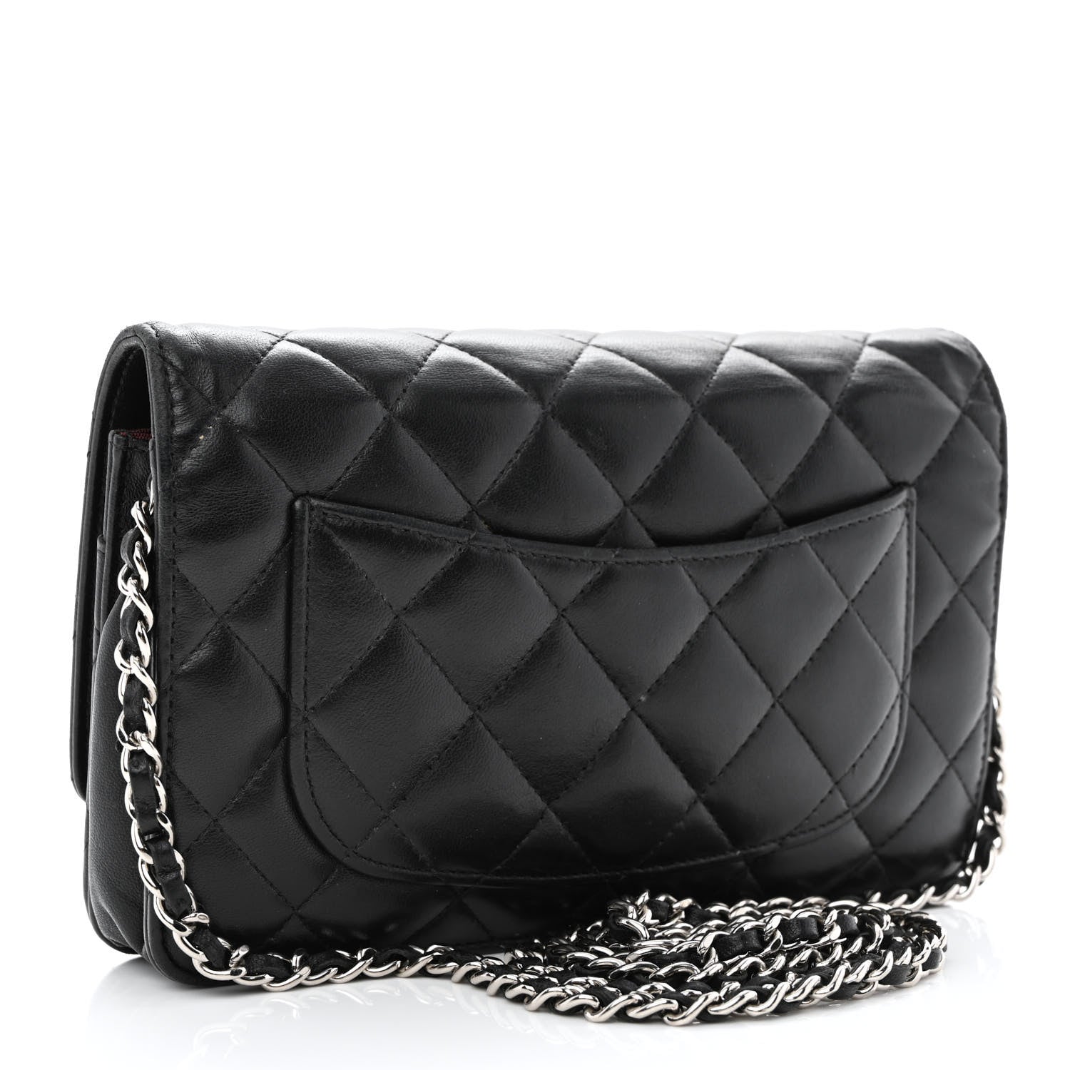 Chanel Lambskin Quilted Wallet On Chain WOC Black 3 of 11