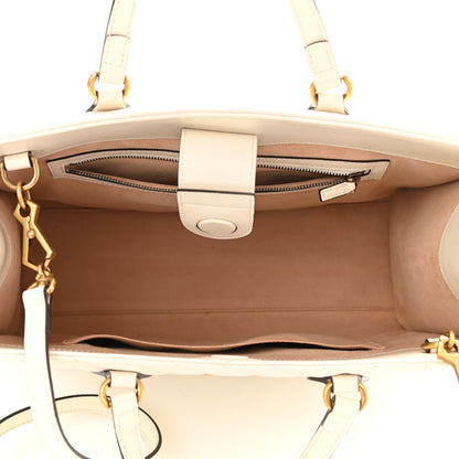 Gucci Azalea Calfskin Matelasse Diagonal GG Marmont Tote Bag Mystic White 5 of 11