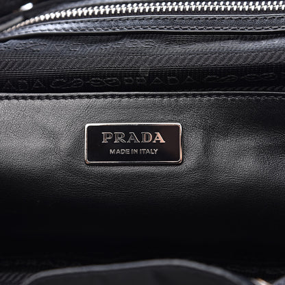 Prada Tessuto Nylon Saffiano Fur Backpack Black 6 of 12