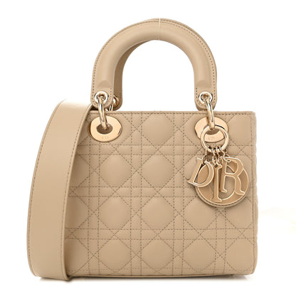 Christian Dior Lambskin Cannage Small My ABCDior Lady Dior Hazelnut 1 of 9