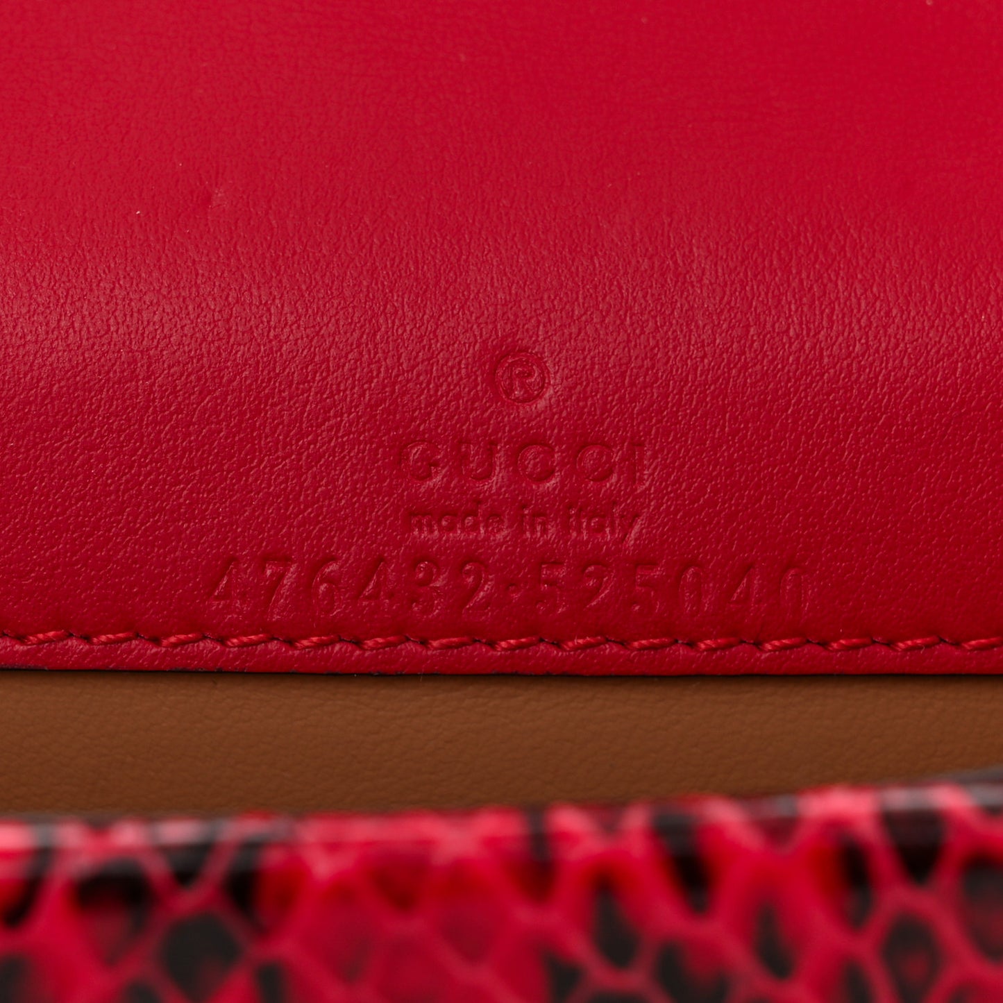 Snakeskin Super Mini Dionysus Shoulder Bag Red