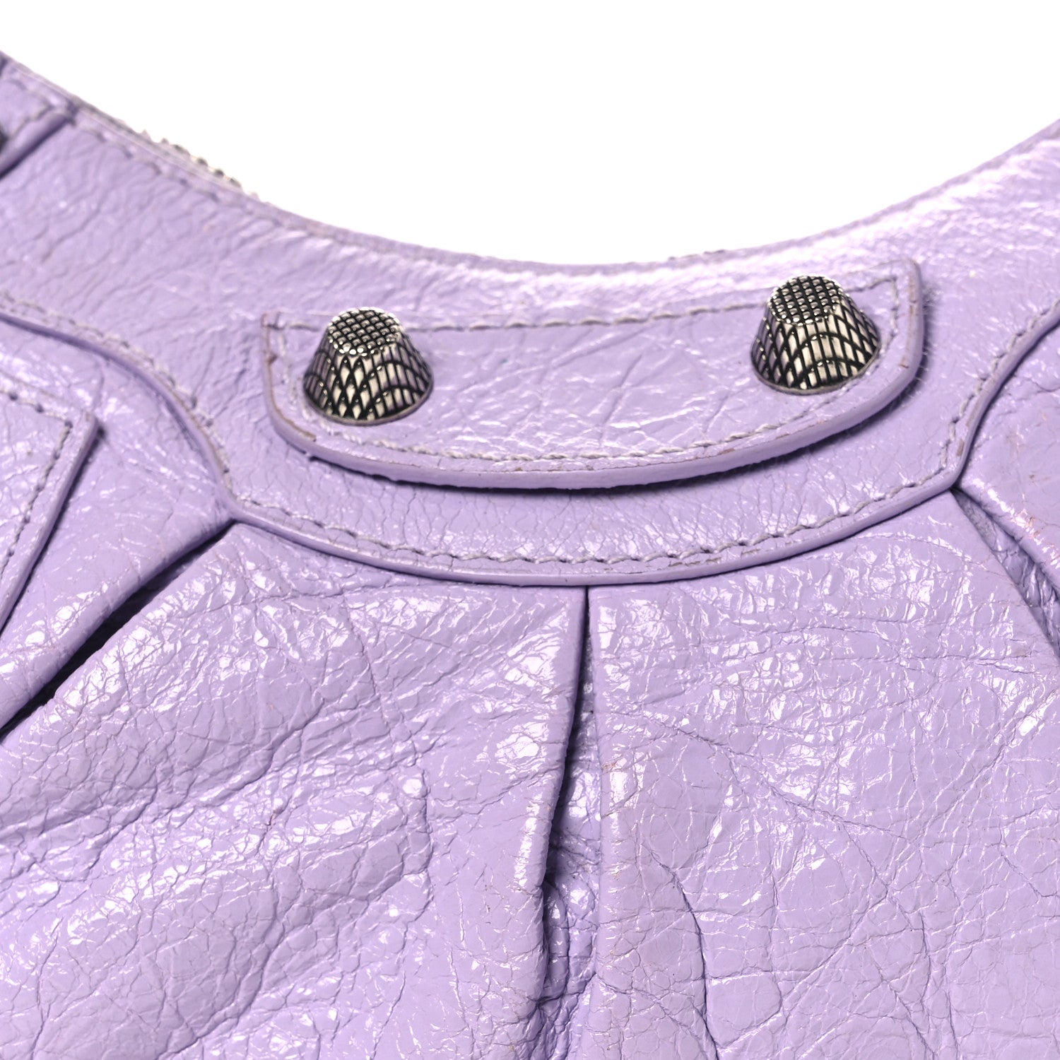 Balenciaga Extra Supple Calfskin Crocodile Embossed Le Cagole Shoulder Bag XS Lilac 9 of 18