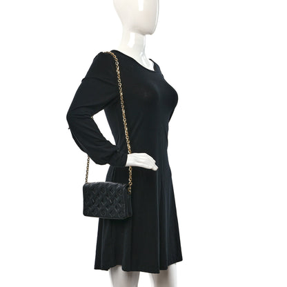 Louis Vuitton Lambskin Embossed Monogram Pochette Coussin Black 2 of 9