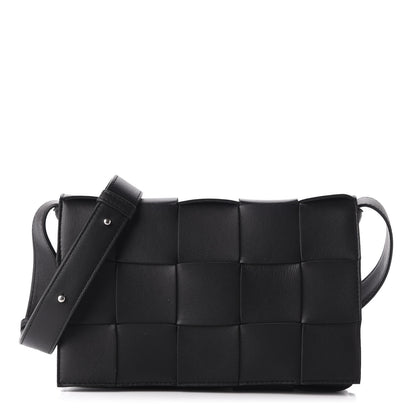 Bottega Veneta Lambskin Maxi Intrecciato Cassette Crossbody Bag Black 1 of 14
