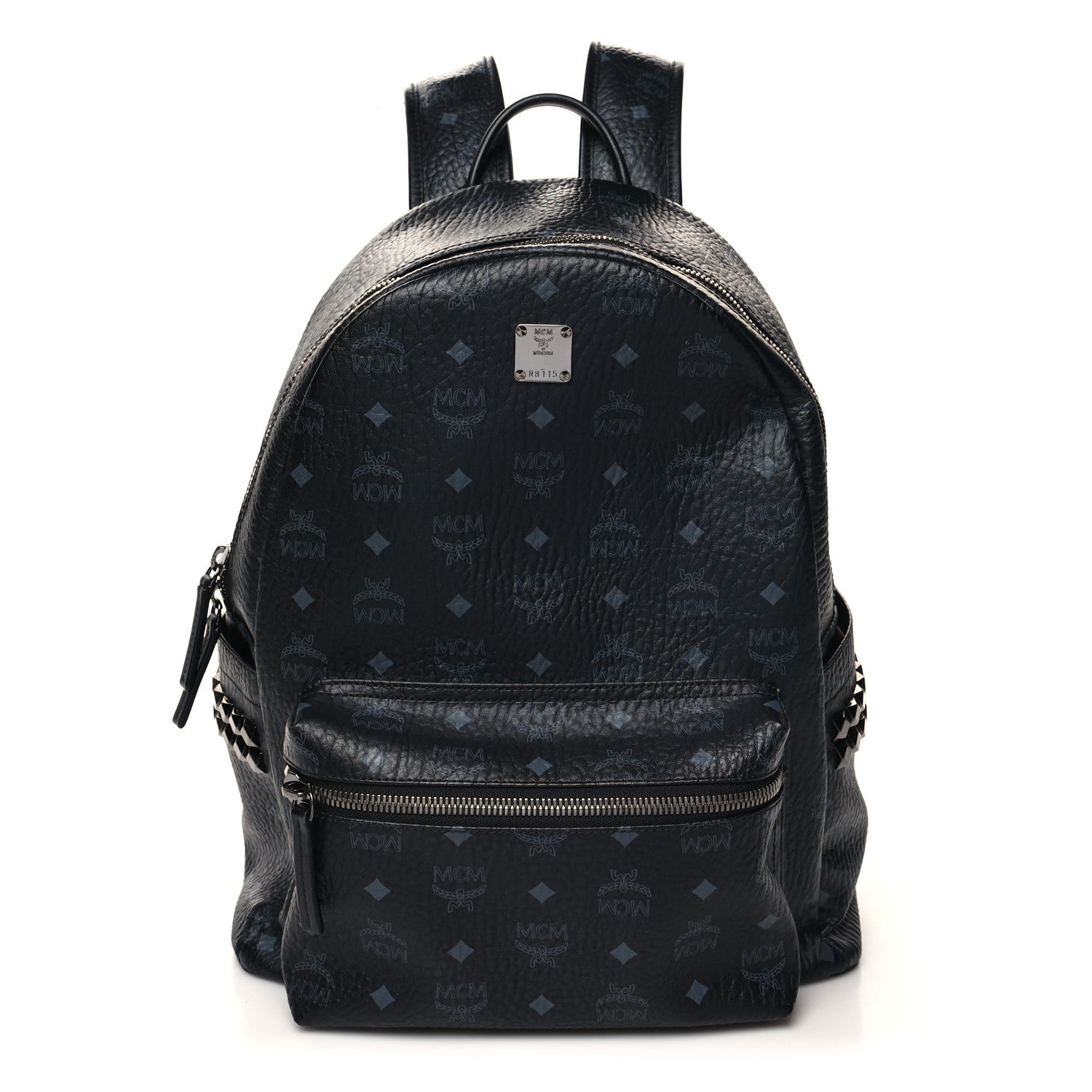 MCM Visetos Large Side Studs Stark Backpack Black 1 of 12