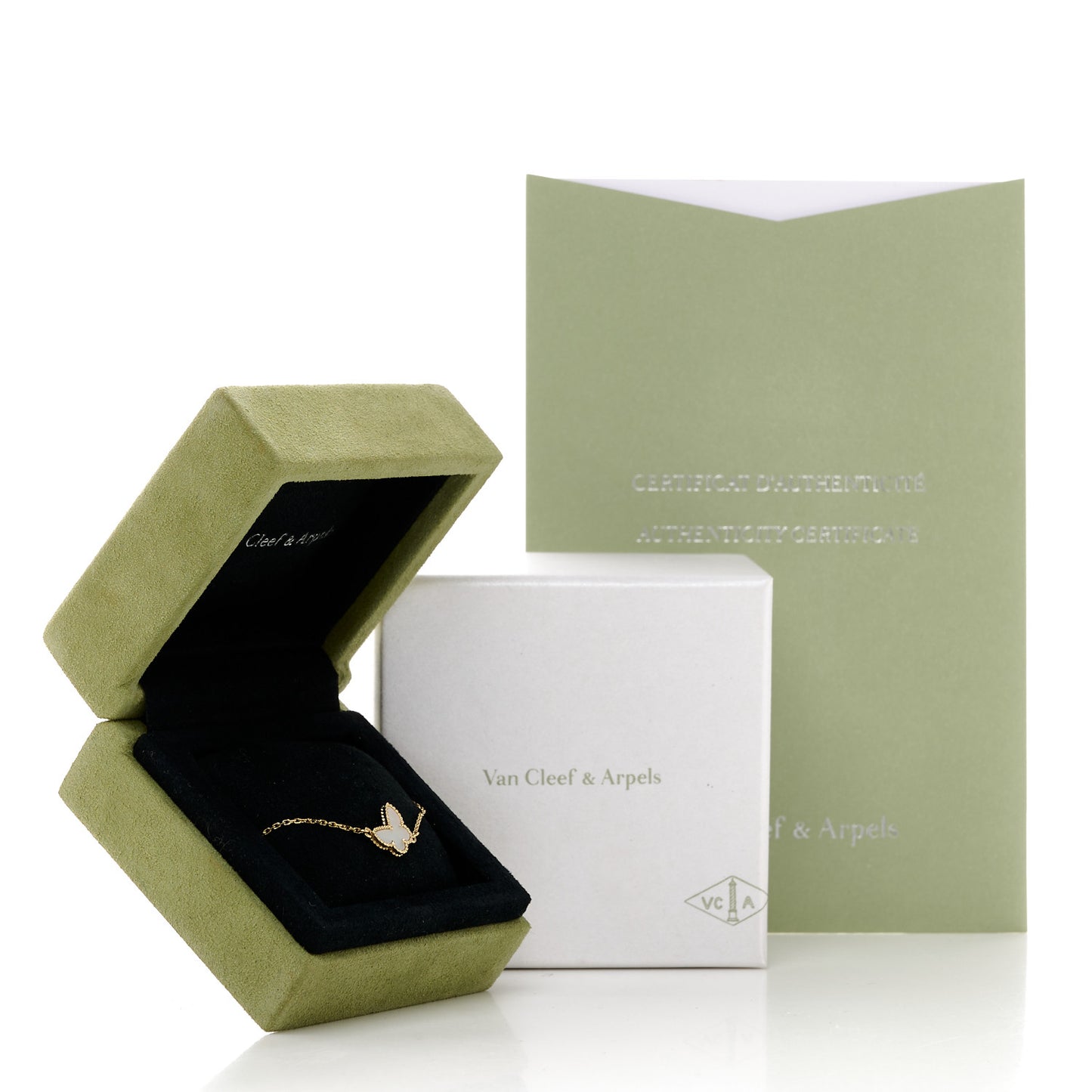18K Yellow Gold Mother of Pearl Sweet Alhambra Butterfly Bracelet