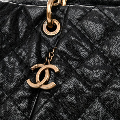 Chanel Glazed Caviar Coco Pleats Tote Black 7 of 12