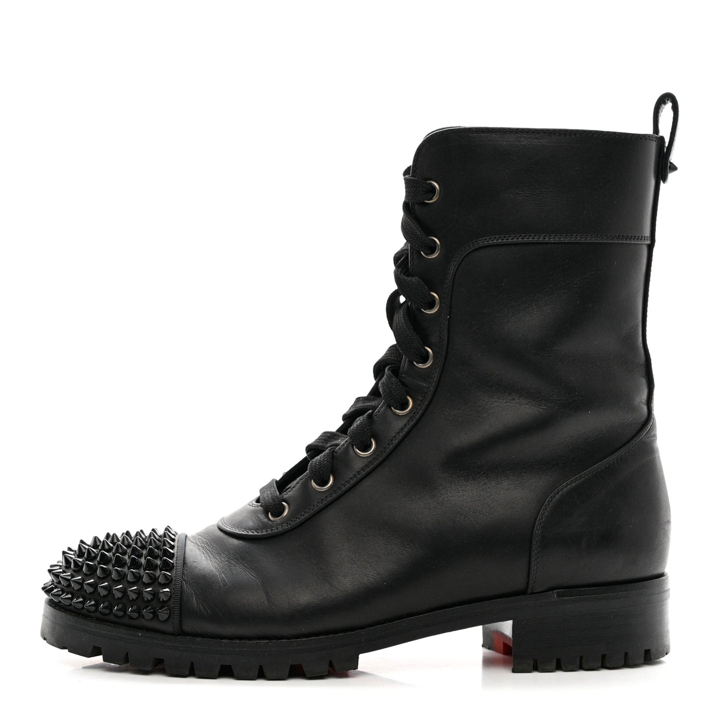 Calfskin Spikes TS Croc Flat Boots 39 Black
