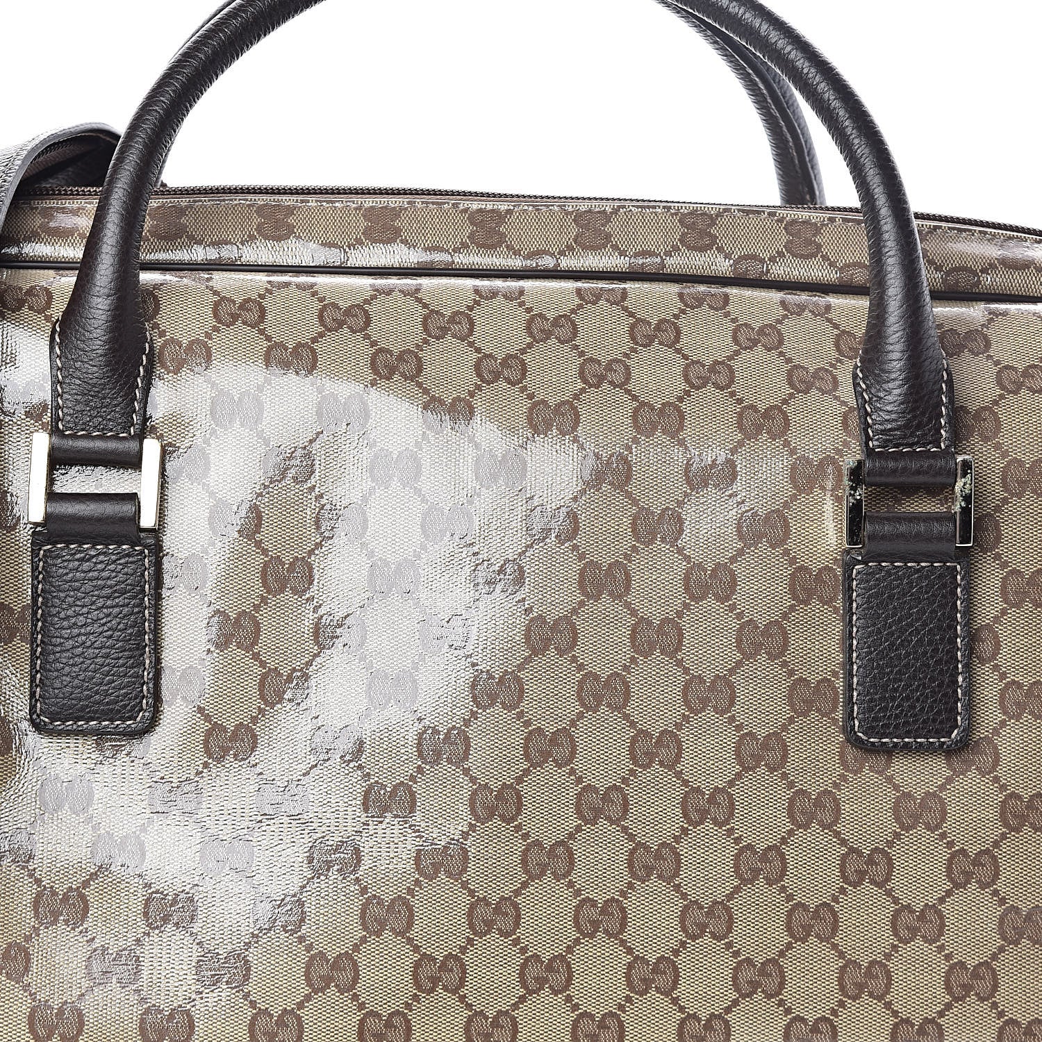 Gucci Crystal Monogram Large Carry On Duffle Bag Dark Brown 7 of 9