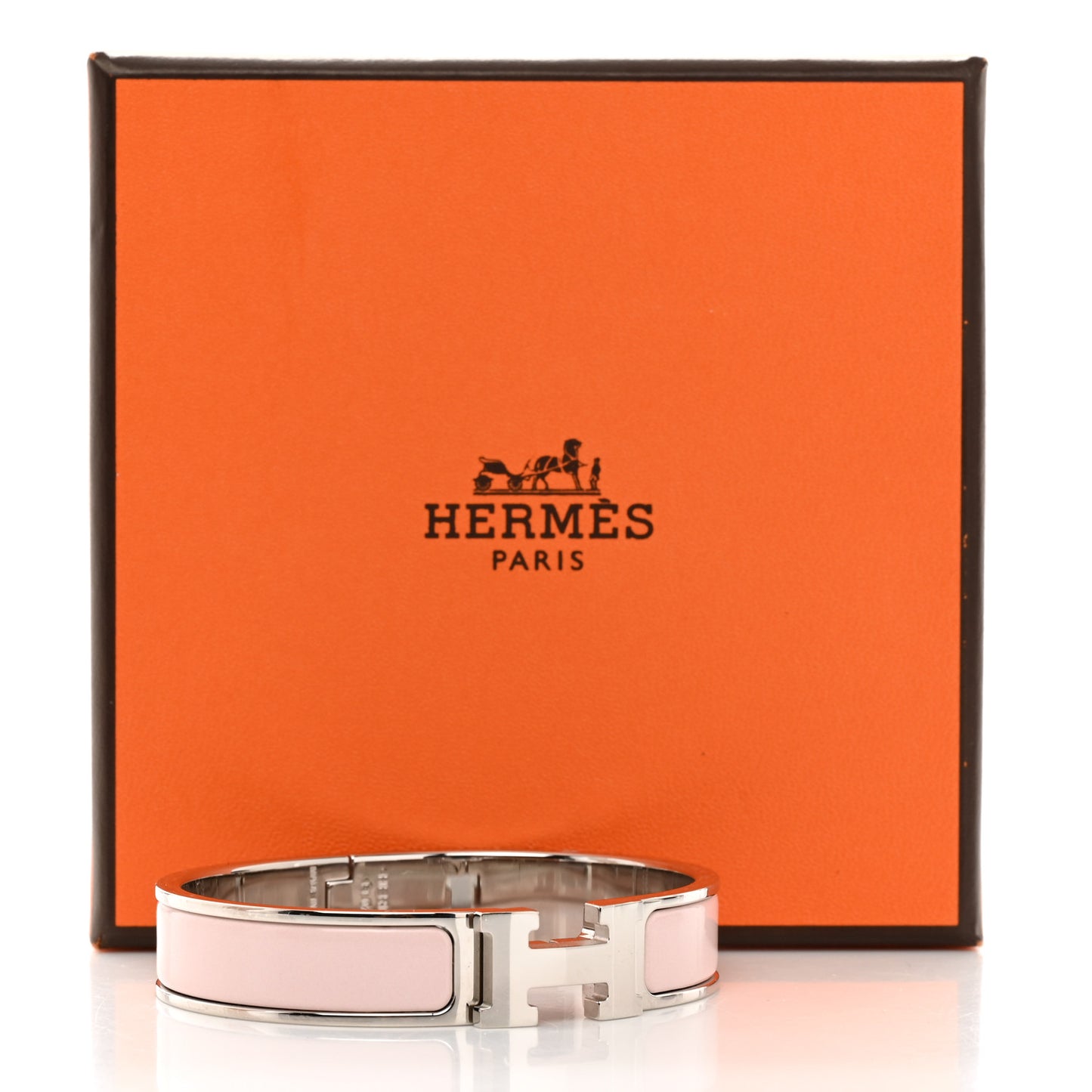 Enamel Narrow Clic Clac H Bracelet PM Rose Candeur