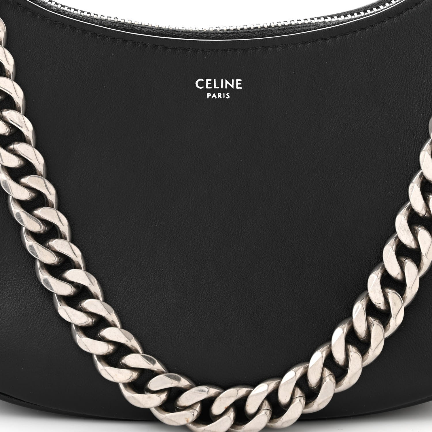 Celine Smooth Calfskin Chain Strap Ava Shoulder Bag Black 6 of 9