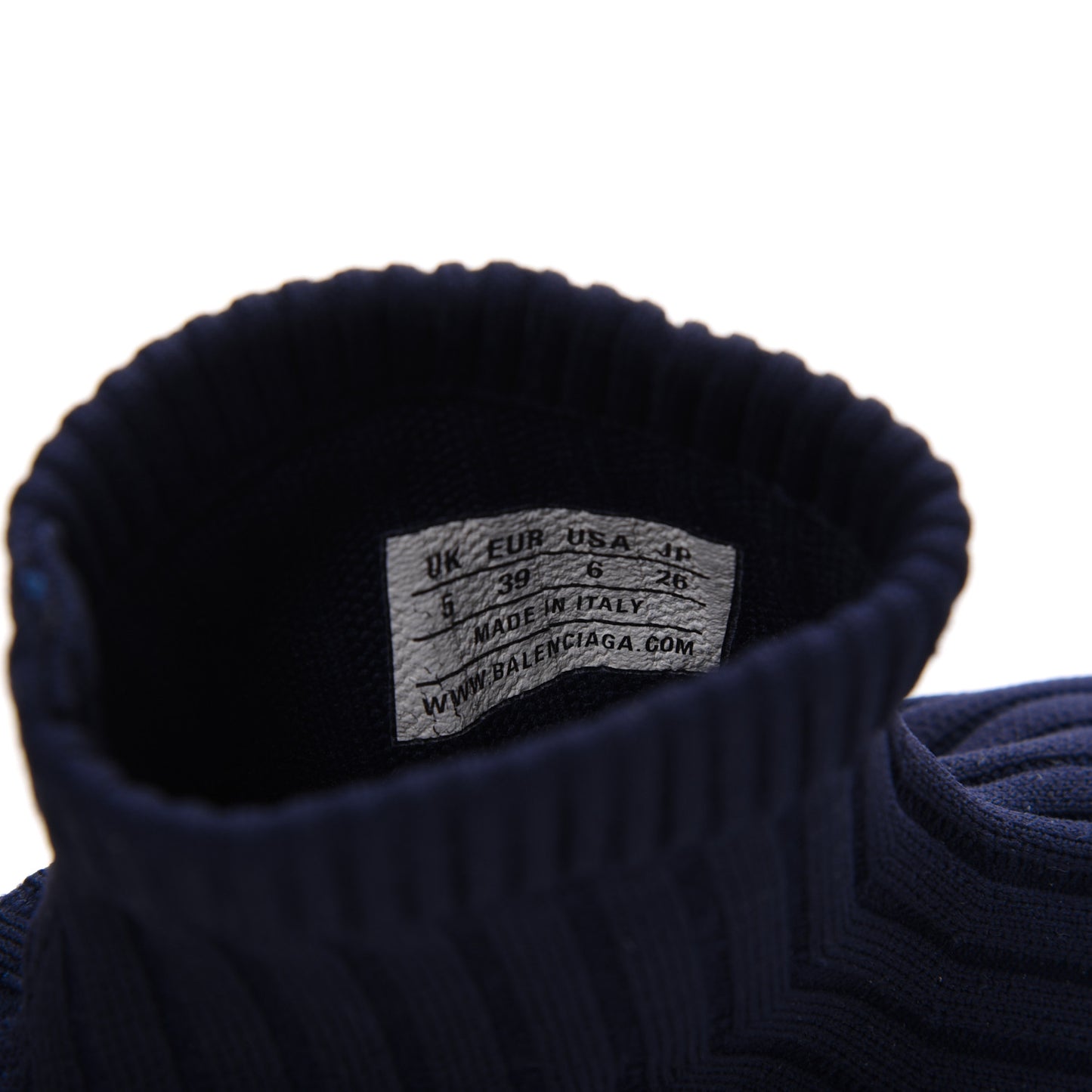Ribbed Effect Knit Mens Speed Sneakers 39 Bleu Marine