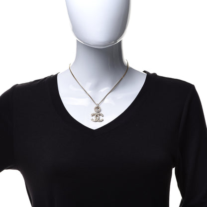 Chanel Crystal CC Logo Pendant Necklace Gold 2 of 6