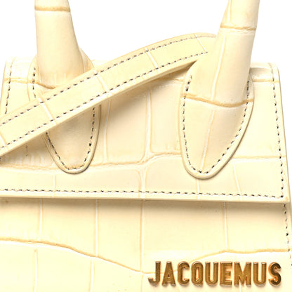 Jacquemus Calfskin Crocodile Embossed Le Chiquito Beige 7 of 9
