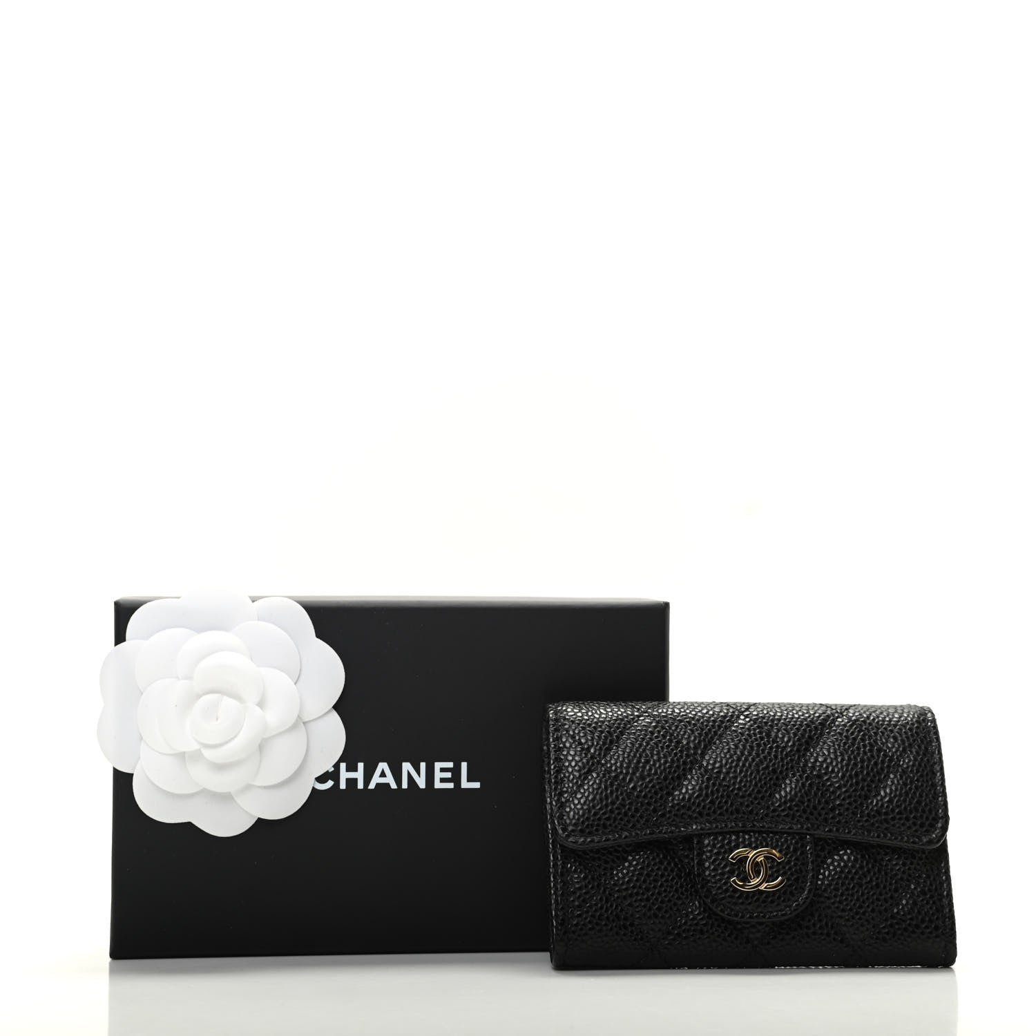 Chanel Caviar Quilted Flap Card Holder Wallet Black 9 of 9
