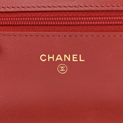 Chanel Aged Calfskin Quilted Reissue Wallet On Chain WOC Red 6 of 14