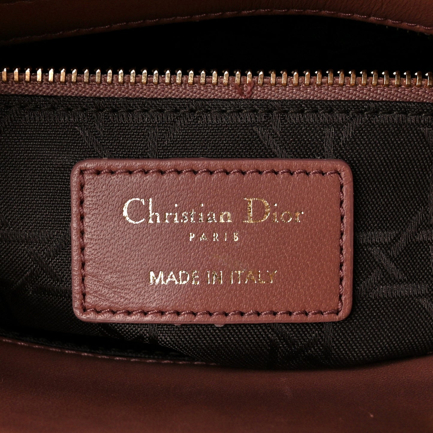 Lambskin Cannage Small Lucky Badges My Lady Dior Petale Brique