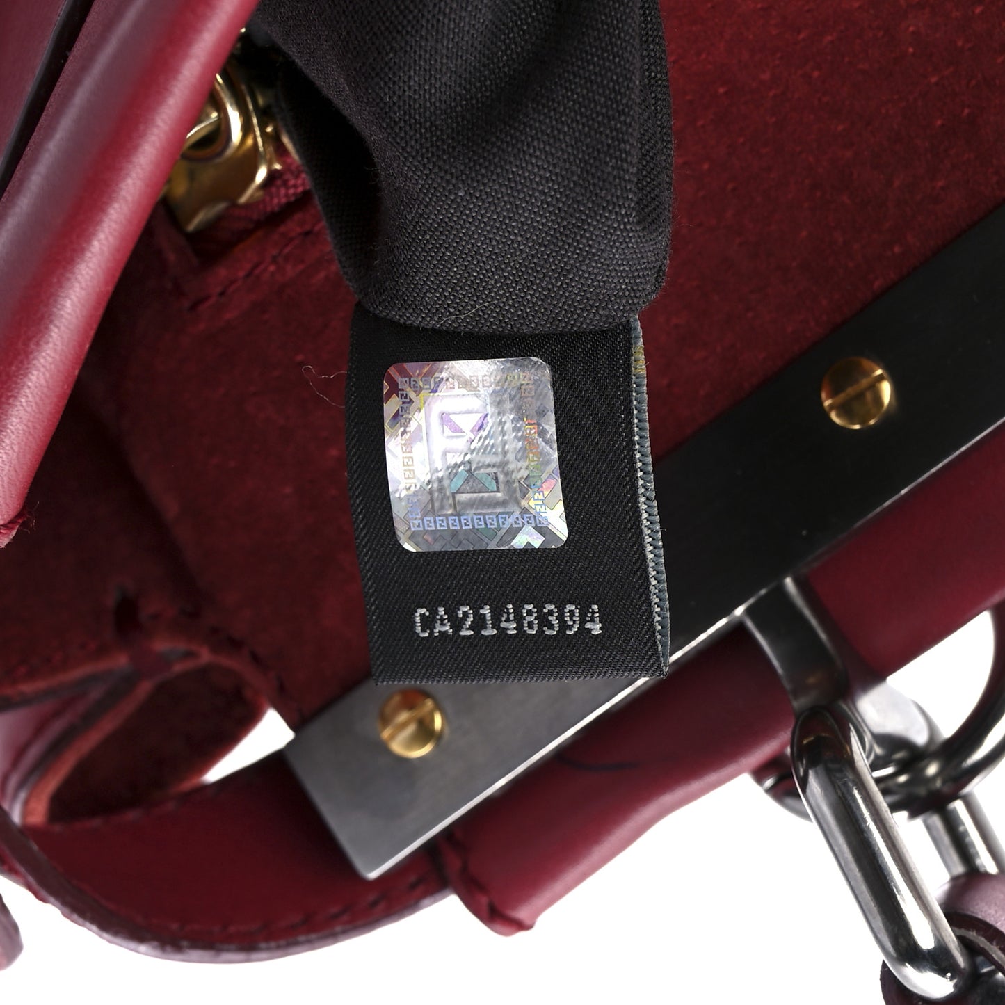 Vitello Suede Medium Peekaboo Iconic Satchel Rubino Peonia