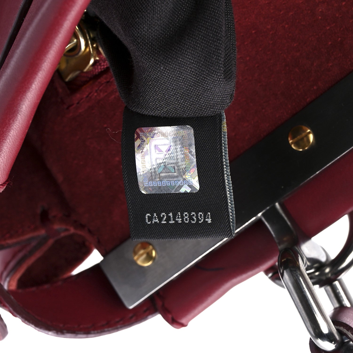Fendi Vitello Suede Medium Peekaboo Iconic Satchel Rubino Peonia 9 of 14