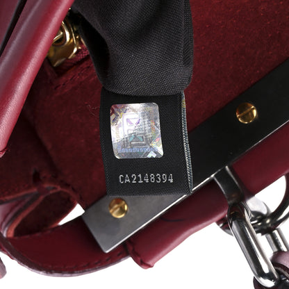 Fendi Vitello Suede Medium Peekaboo Iconic Satchel Rubino Peonia 9 of 14