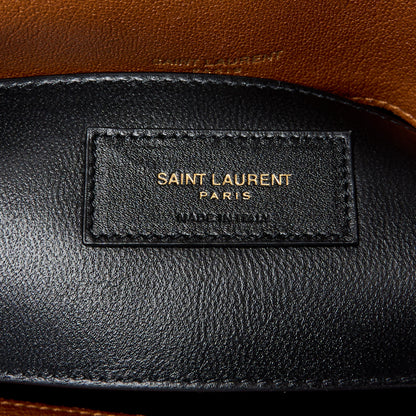 Saint Laurent Sheepskin Matelasse Chevron Monogram Medium College Bag Brick 7 of 11