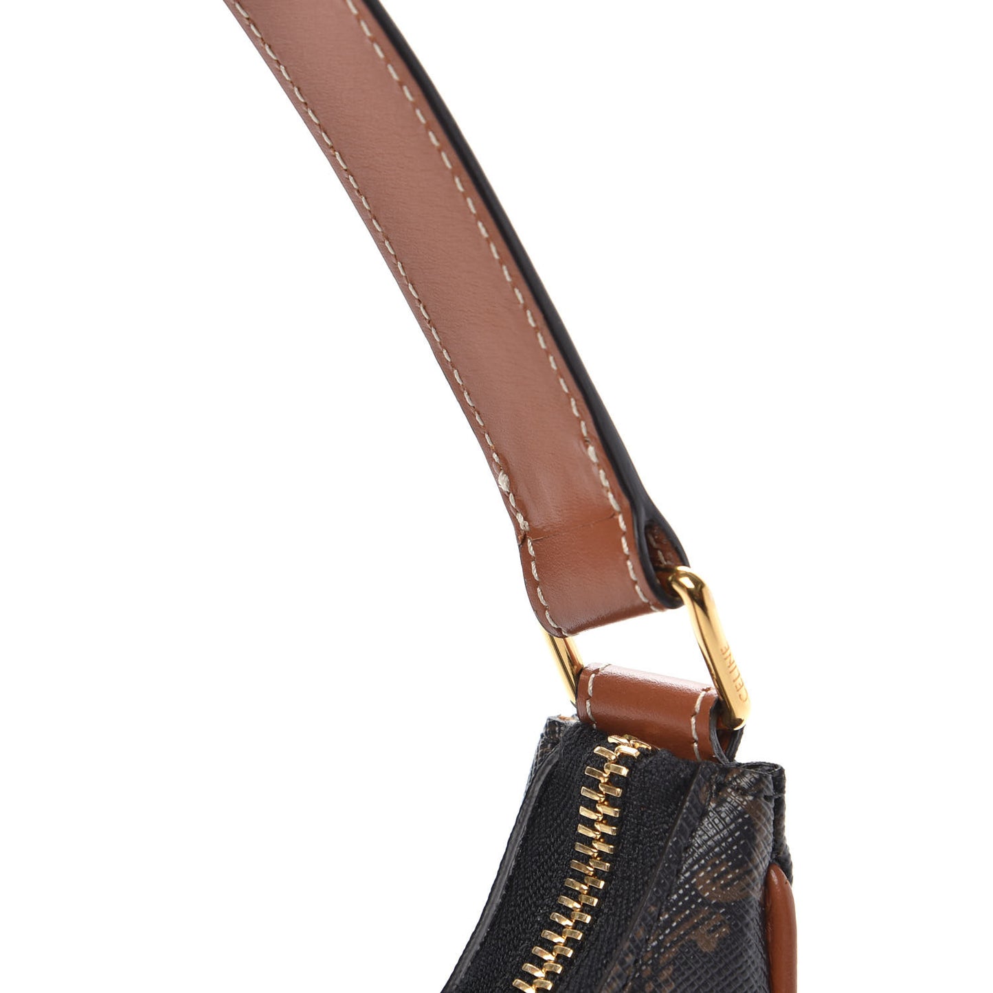 Triomphe Canvas Calfskin Ava Shoulder Bag Tan