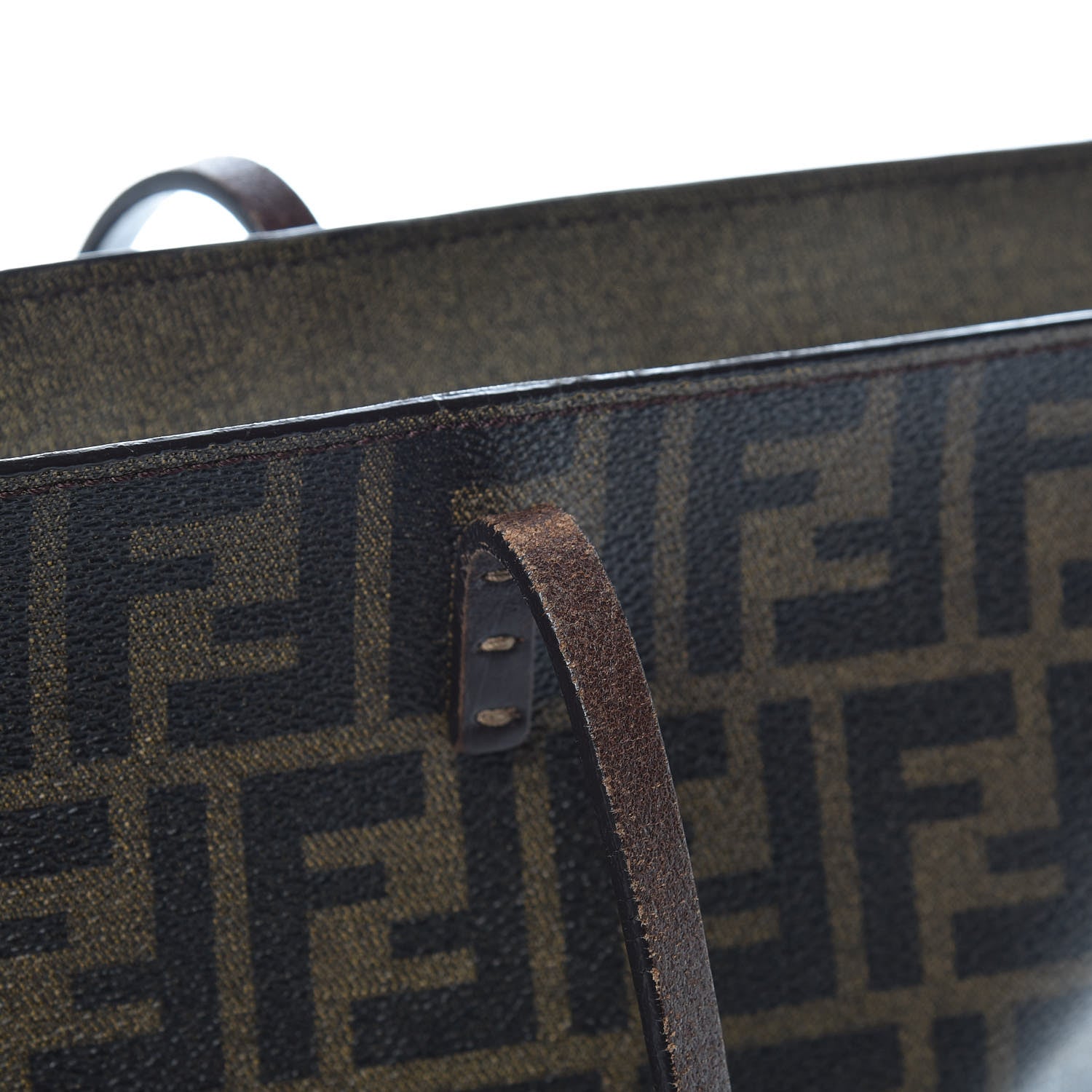 Fendi Zucca Spalmati Medium Roll Tote Tobacco Moro 10 of 15
