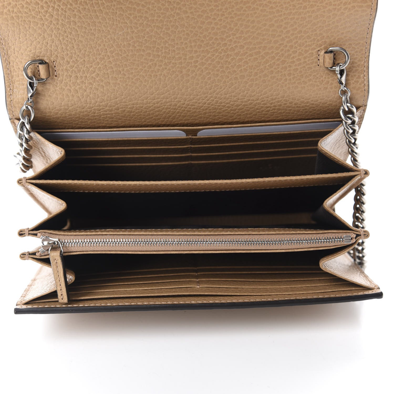 Gucci Dollar Calfskin Crystal Mini Dionysus Chain Wallet Natural Tan Black Diamond 5 of 11
