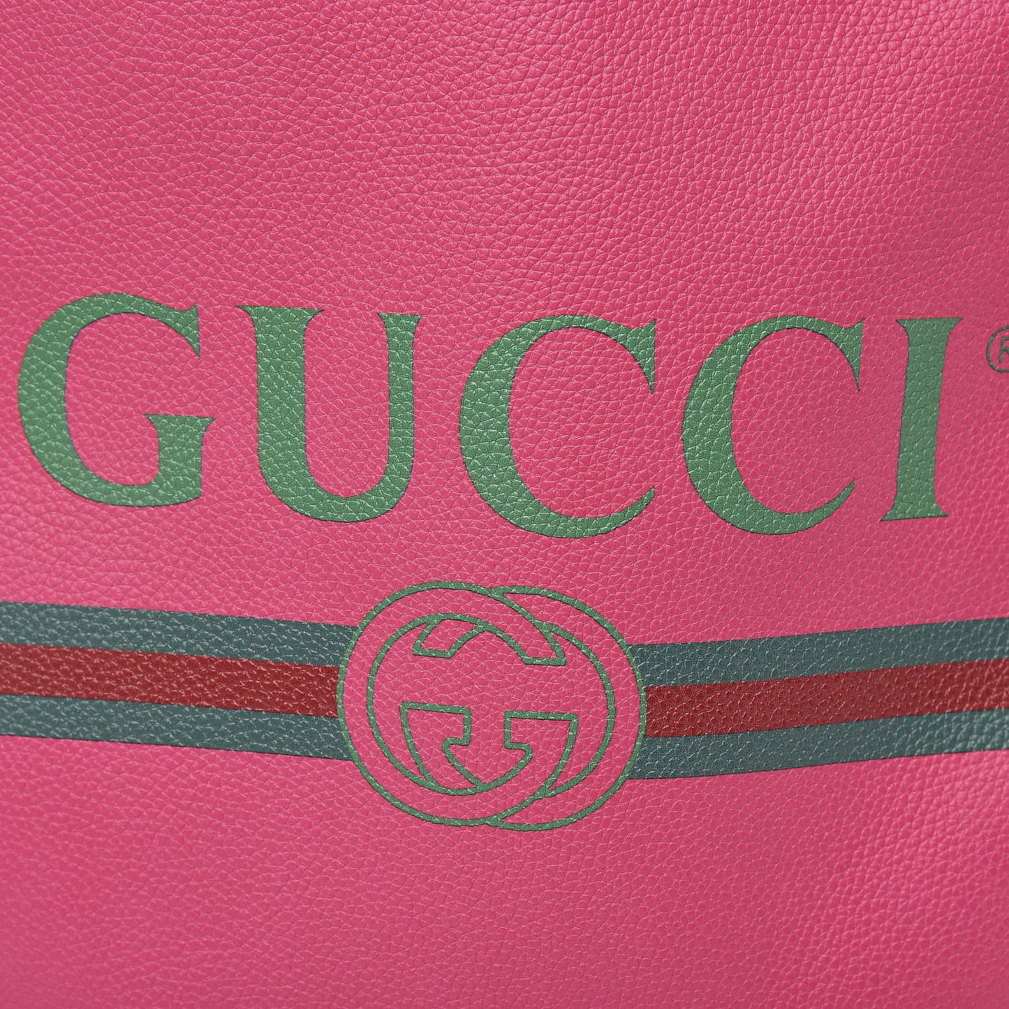 Grained Calfskin Logo Drawstring Backpack Box Pink Green Black