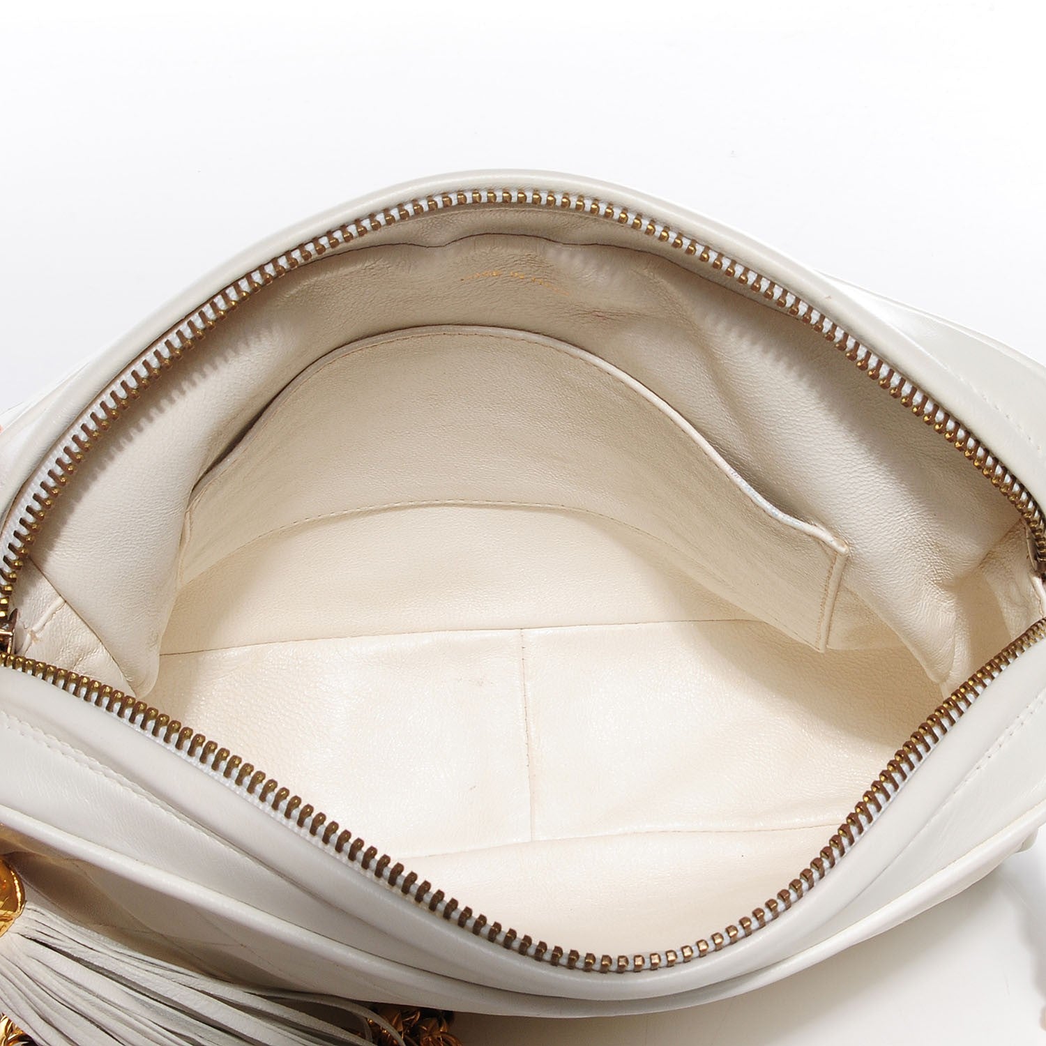 Chanel Lambskin Quilted Tassel Camera Case White 8 of 8