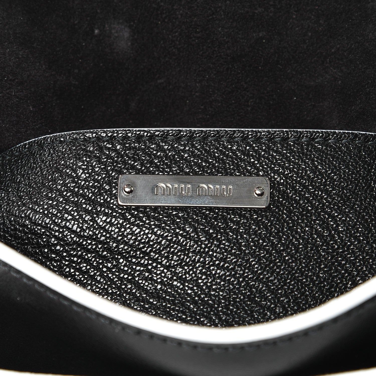 Miu Miu Goatskin Madras Soft Calf Crystal Embellished Lady Saddle Nero Black 7 of 9