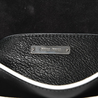 Miu Miu Goatskin Madras Soft Calf Crystal Embellished Lady Saddle Nero Black 7 of 9