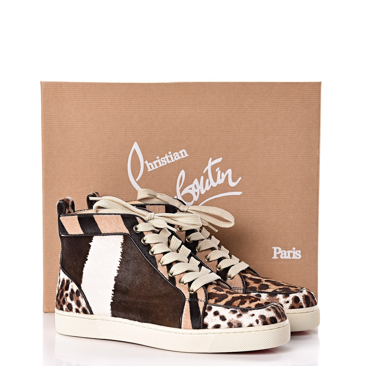 Calf Hair Animal Print Womens Rantus Orlato Flat Sneakers 37.5 Multicolor