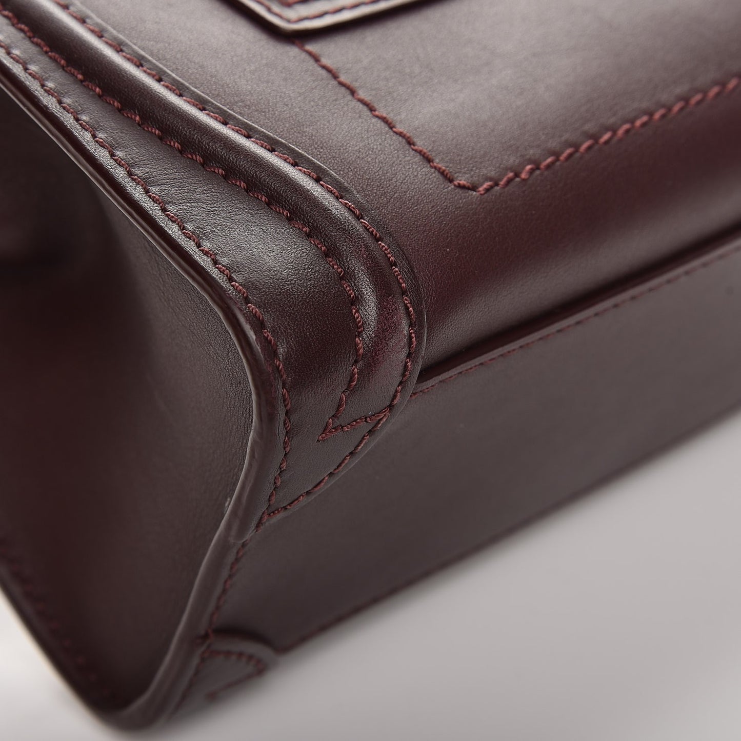 Smooth Calfskin Nano Luggage Burgundy