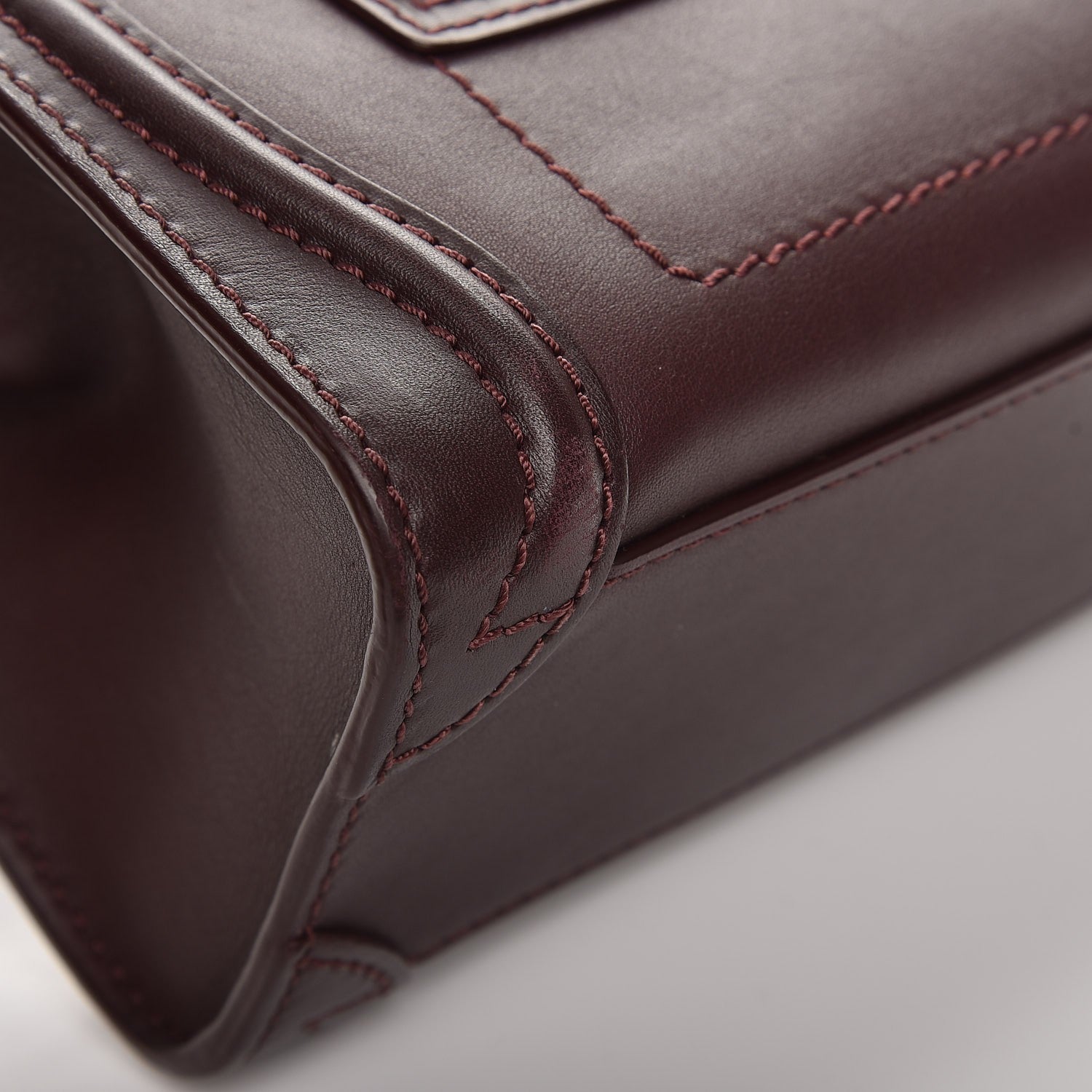 Celine Smooth Calfskin Nano Luggage Burgundy 10 of 11