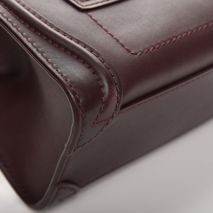 Celine Smooth Calfskin Nano Luggage Burgundy 10 of 11