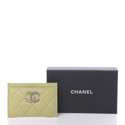 Chanel Caviar Quilted French New Wave Card Holder Light Green 9 of 9