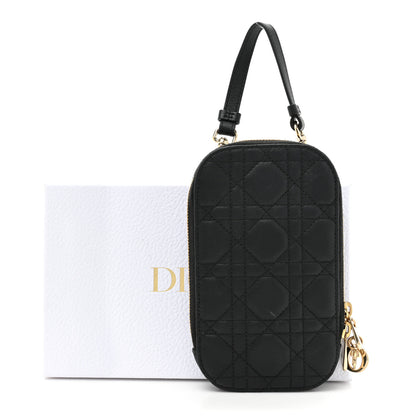 Christian Dior Lambskin Cannage Lady Dior Phone Holder Black 9 of 9