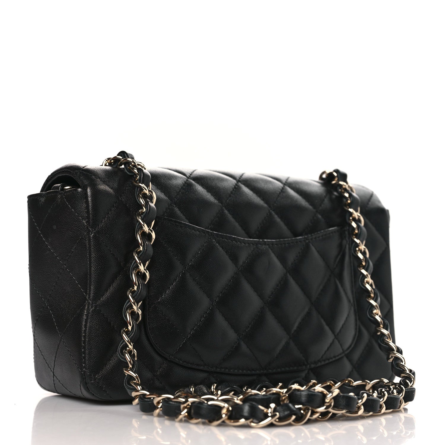 Chanel Lambskin Quilted Mini Rectangular Flap Black 3 of 9