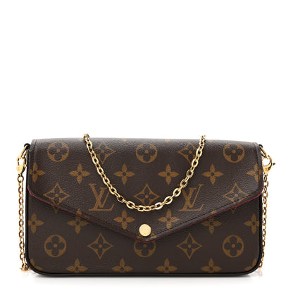 Louis Vuitton Monogram Pochette Felicie Chain Wallet Fuchsia 1 of 14