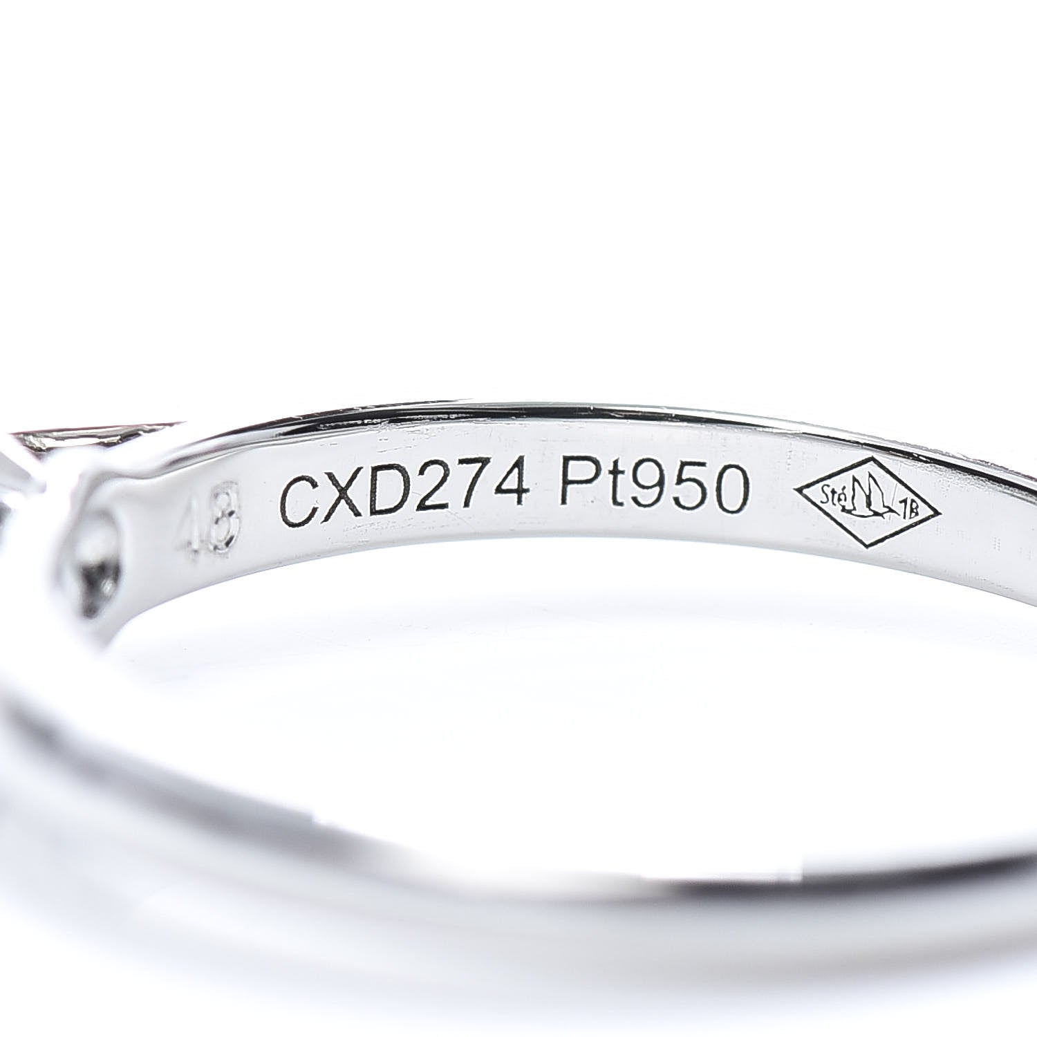 Cartier Platinum Diamond .30ct 1895 Solitaire Engagement Ring 48 4.5 6 of 8