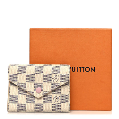 Louis Vuitton Damier Azur Victorine Wallet Rose Ballerine 9 of 9