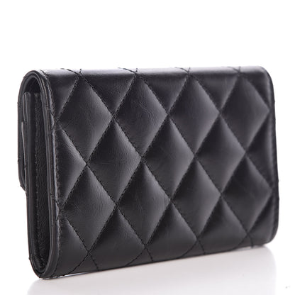 Chanel Aged Calfskin Quilted Reissue Flap Card Holder Black 3 of 8