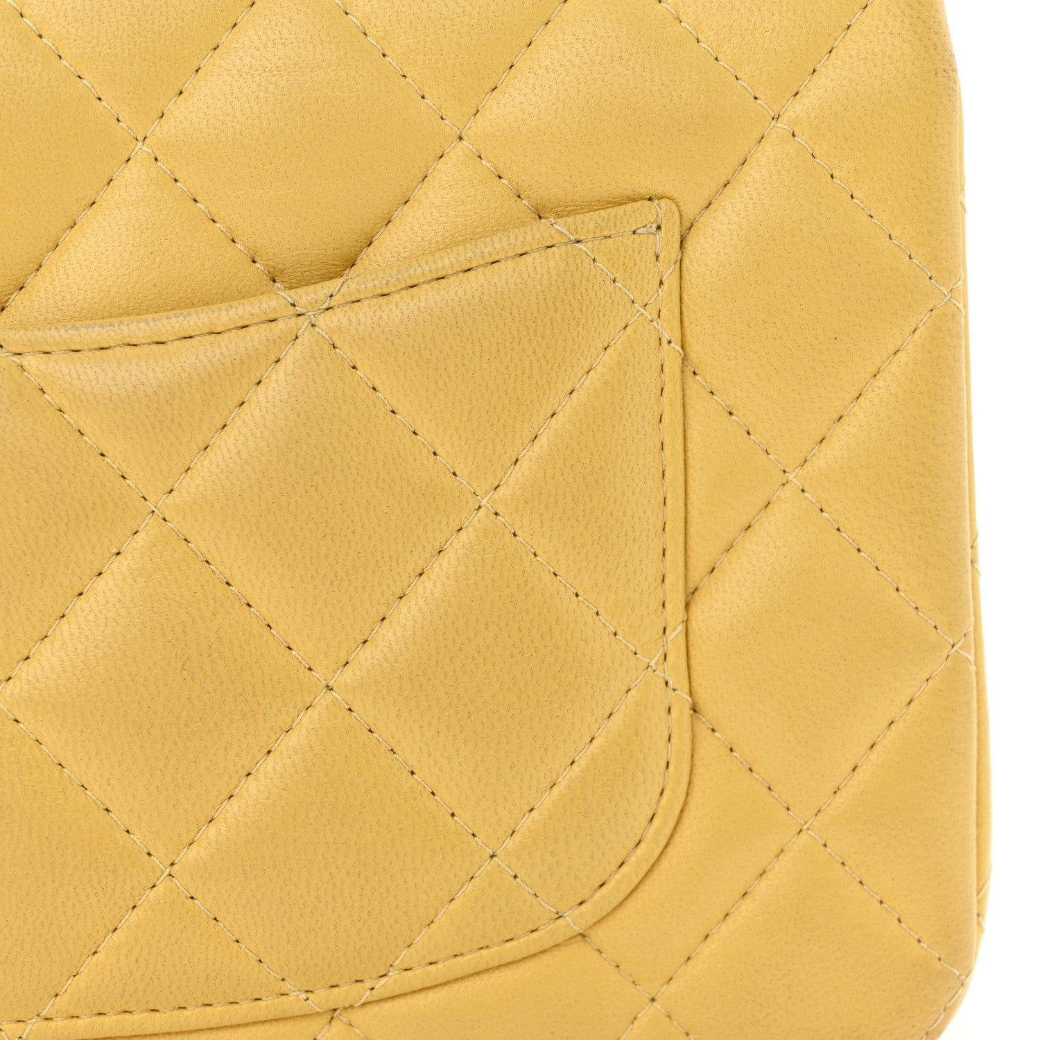 Chanel Lambskin Quilted Mini Rectangular Flap Yellow 5 of 17