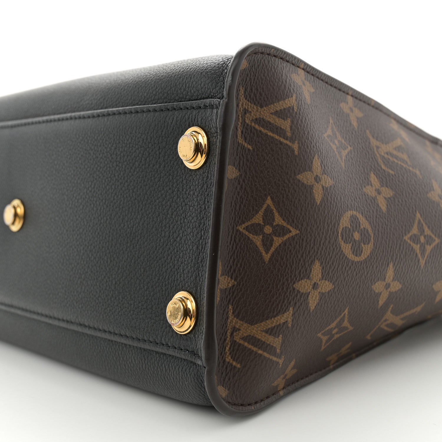 Louis Vuitton Calfskin Monogram On My Side MM Black 9 of 9