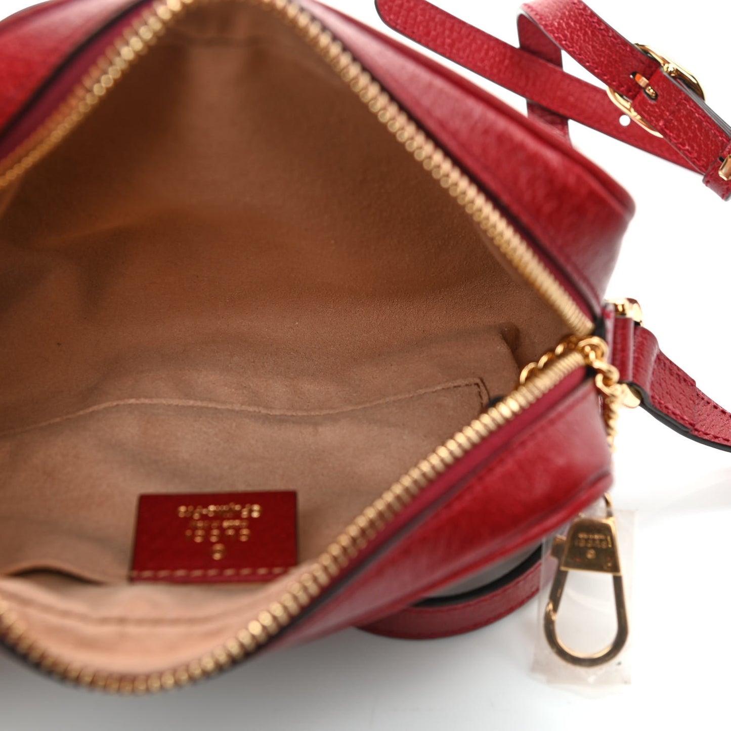 X DORAEMON Mini Vintage GG Supreme Monogram Camera Bag Beige Cherry Red