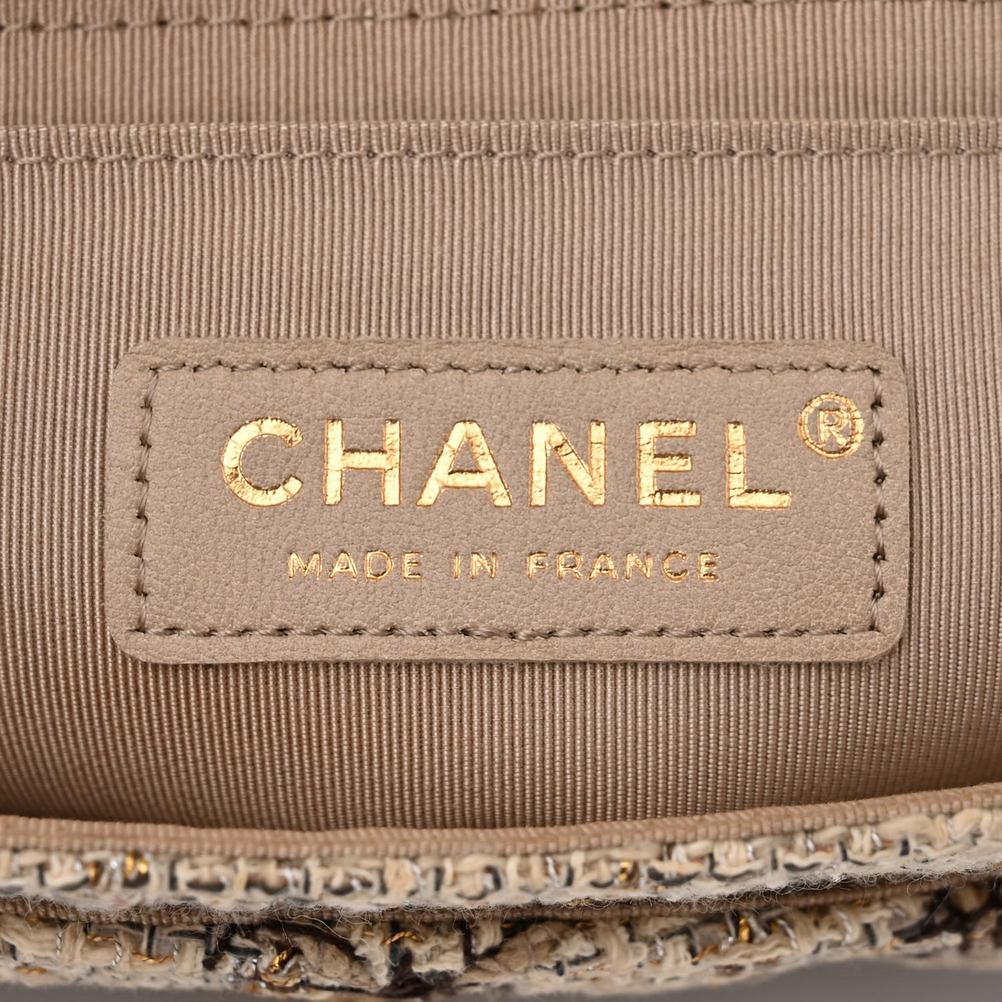 Metallic Tweed Quilted Medium Single Flap Beige Multicolor