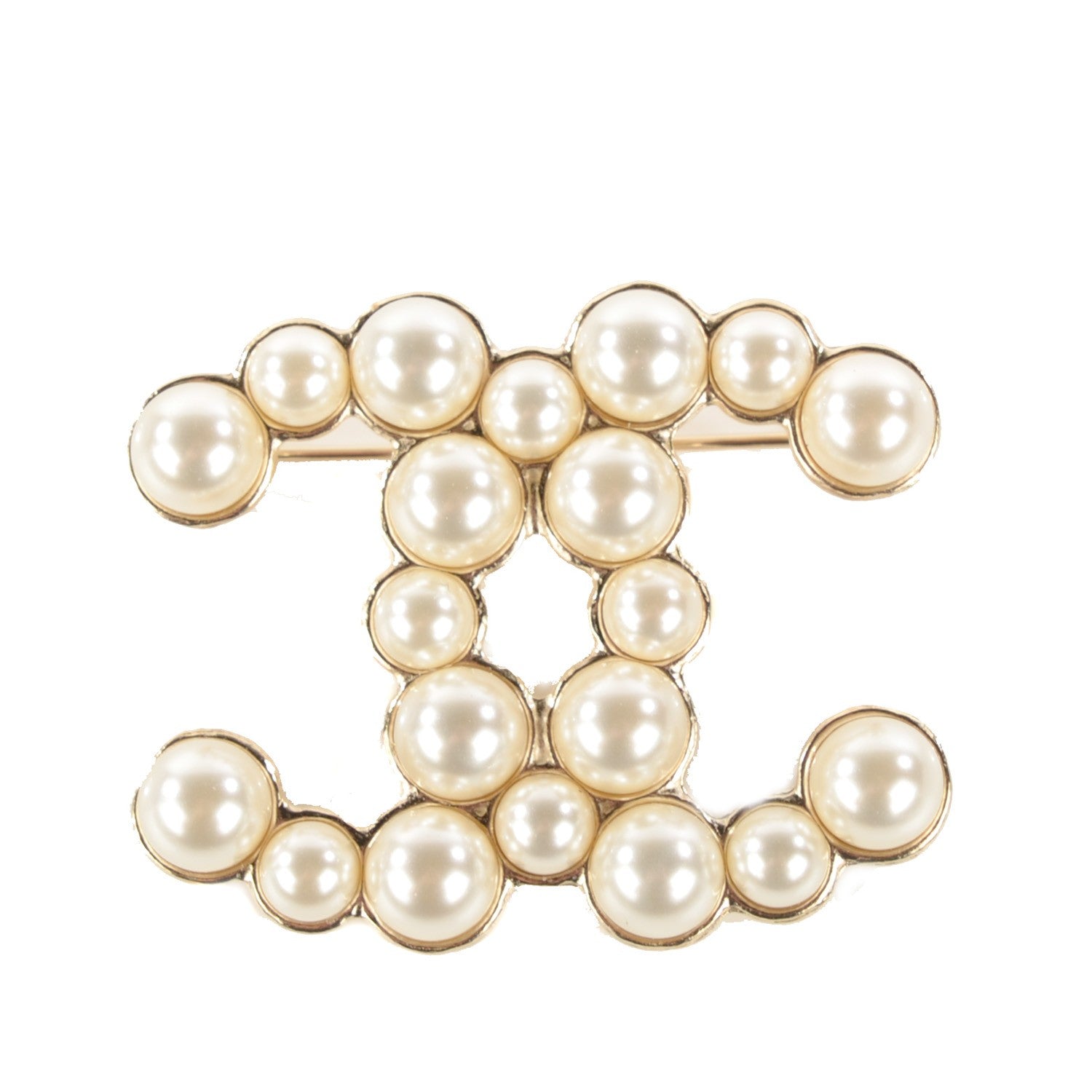 Chanel Pearl CC Brooch Gold 1 of 6