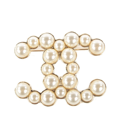 Chanel Pearl CC Brooch Gold 1 of 6