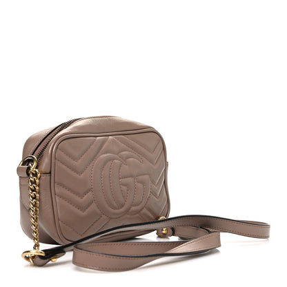 Gucci Calfskin Matelasse Mini GG Marmont Chain Shoulder Bag Porcelain Rose 3 of 12